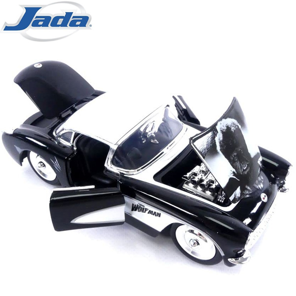 Jada Toys Universal Monsters Hollywood Rides Die Cast Wolfman and 1/24 Scale 1957 Chevy Corvette